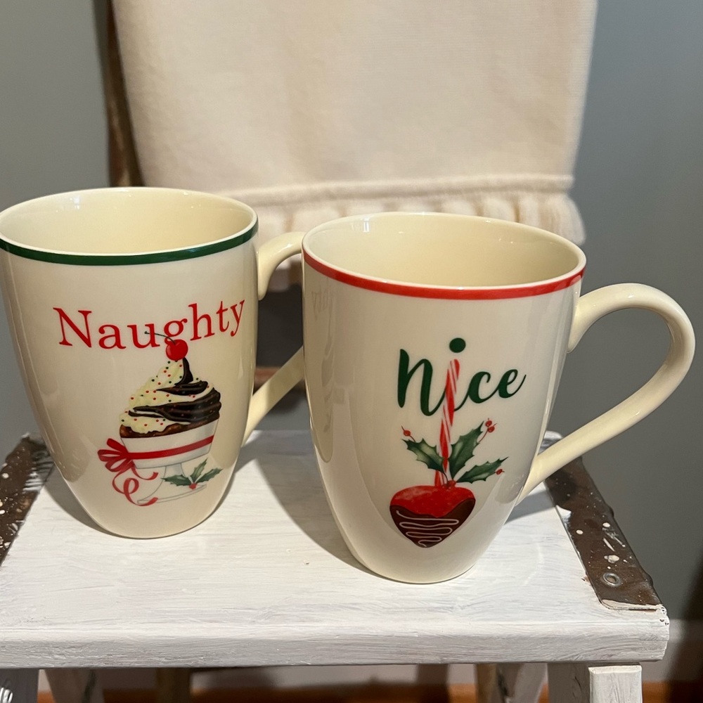 Holiday Lenox “Naughty & Nice” Mugs 12oz